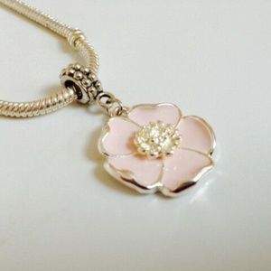FLOWER  Dangling Charm Bead For European Style Charm Bracelets or Necklace